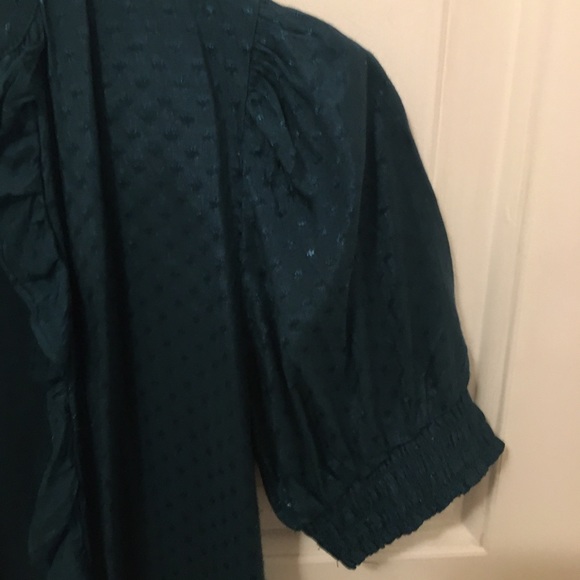 Satin Teal polka dots adorable blouse - Picture 2 of 9